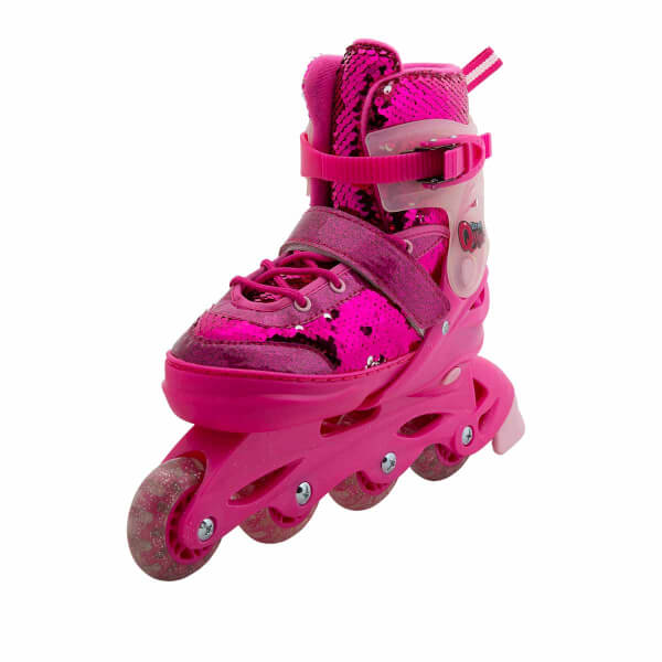 Rising Sports Inline 4 Wheel Skates Pink Sequined