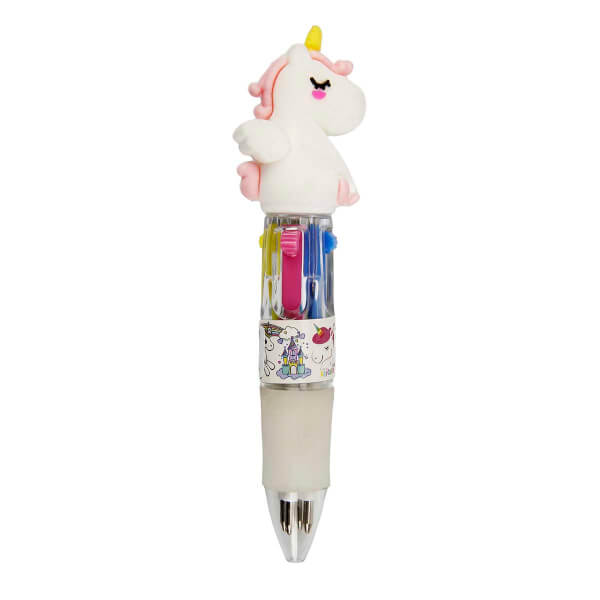 Ручка шариковая Unick Color Unicorn 4 цвета 4125 - серая ручка