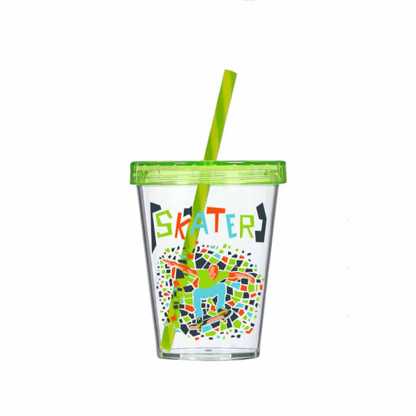 Skater Patterned Straw Cup 450 мл.