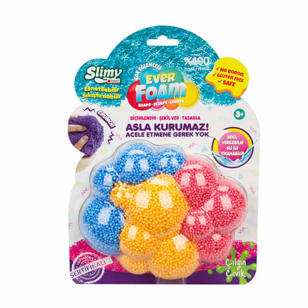 Slmiy Ever Foam 3 Colour Slime - Yellow-Green-Blue