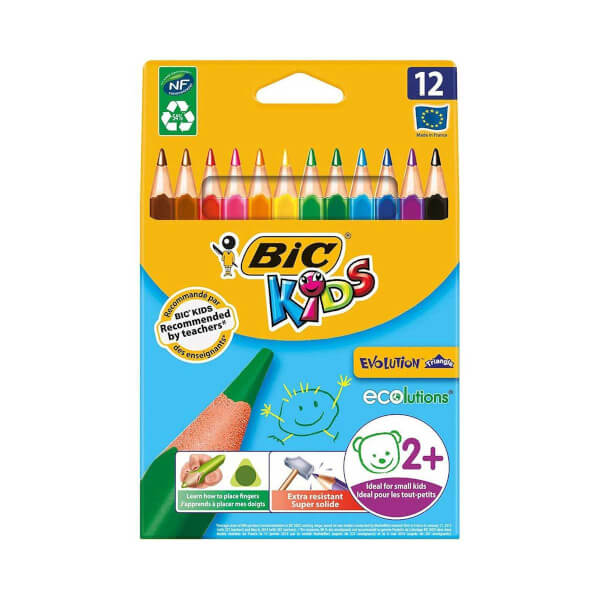 Сухие мелки Bic Evolution Triangle Jumbo 12 шт.