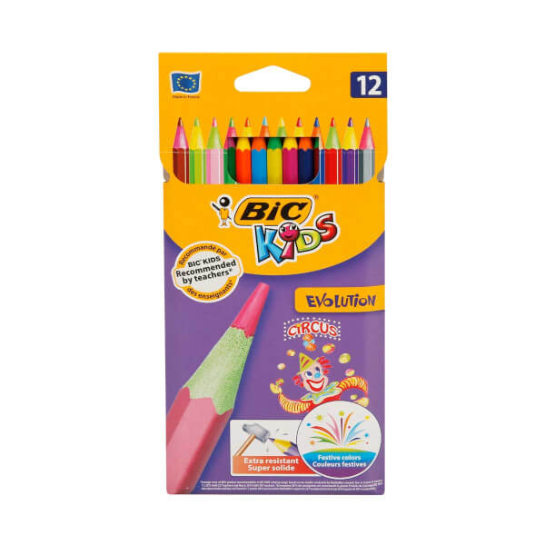 Сухой карандаш Bic Evolution Circus 12`li