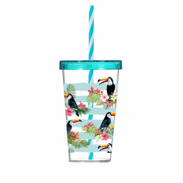 Tropical Patterned Straw Cup 660 мл.