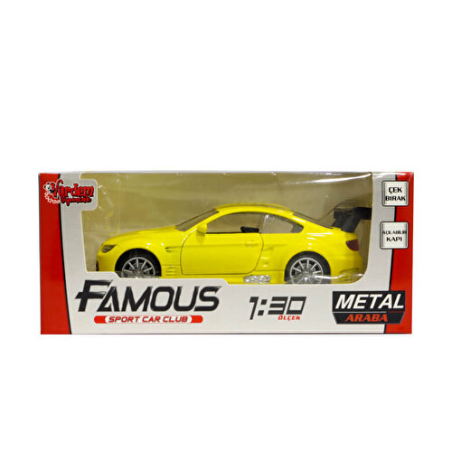 Желтый спортивный автомобиль в масштабе 1:30 Diecast Pull-Drop Yellow Sports Car